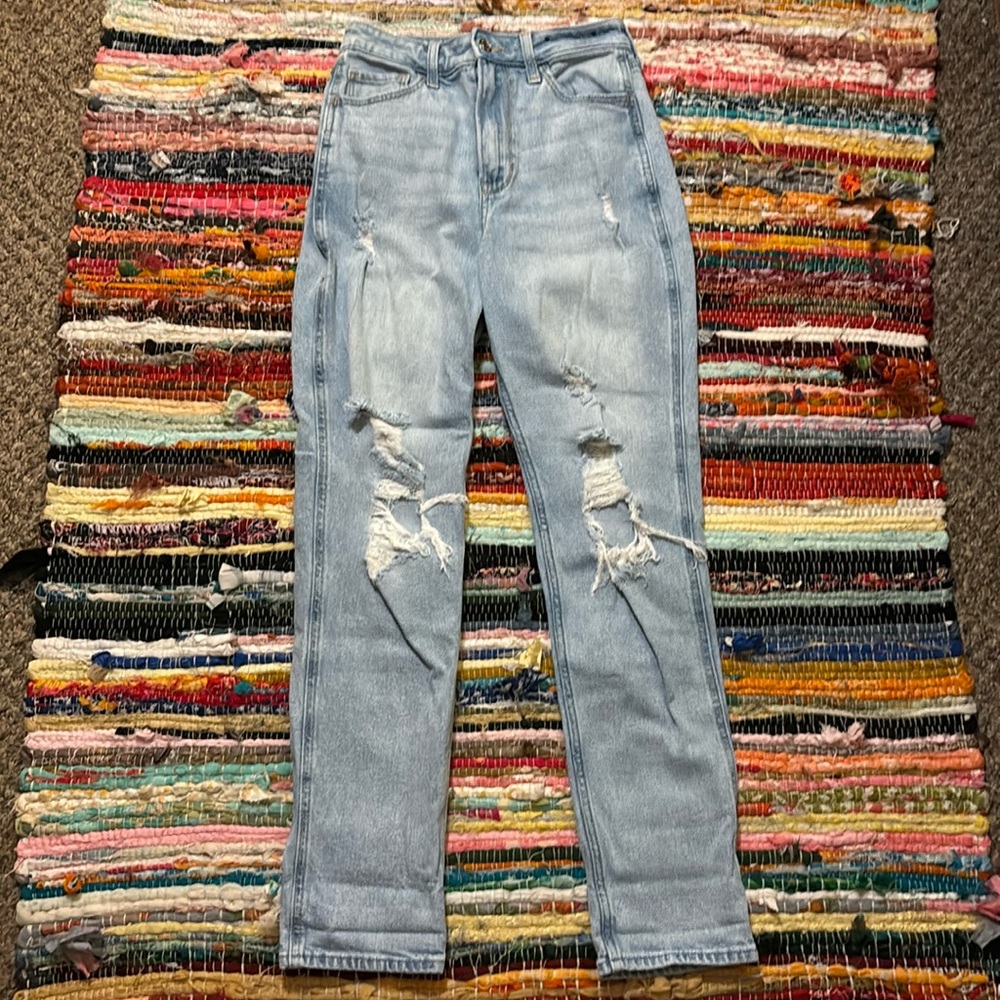 Hollister light wash ripped jeans